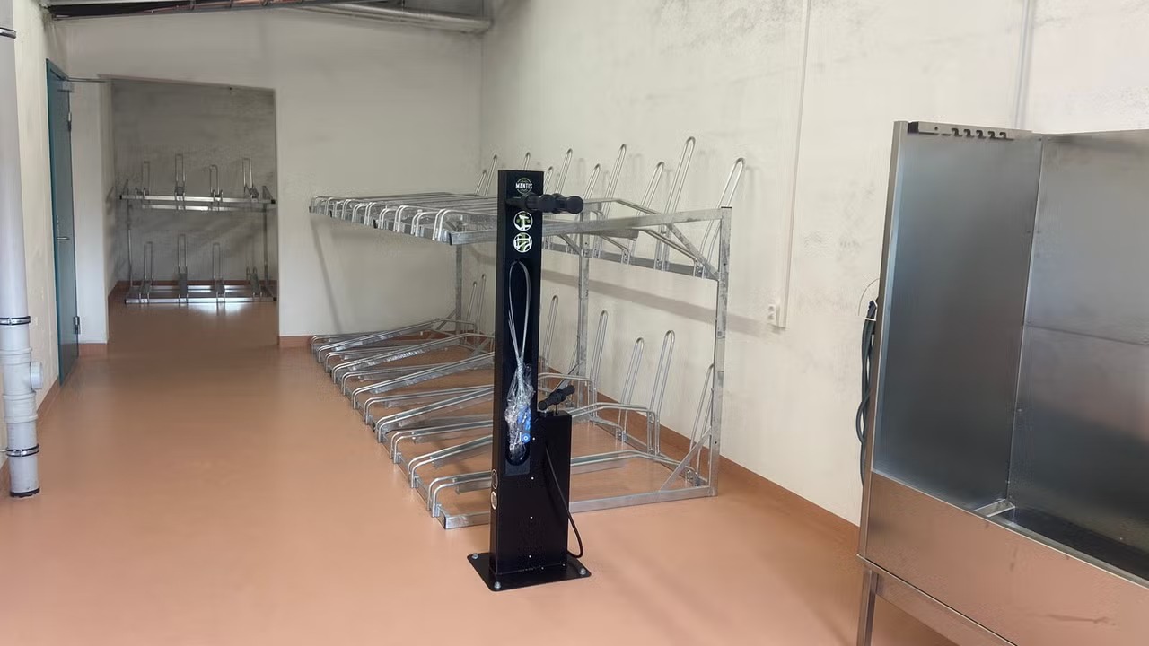 Sykkelboder med luftpumpe og vask